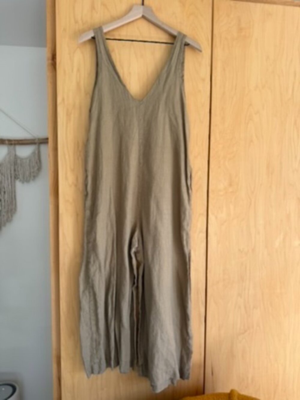 Ozma Linen Jumpsuit in Tan